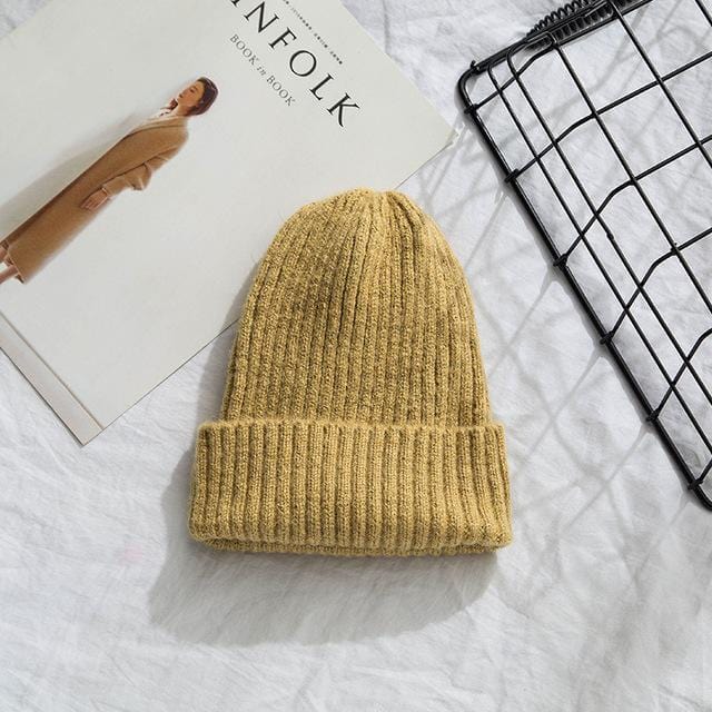 Mützen Frauen 2019 Neue Solide Strick Warme Weiche Trendy Hüte Einfache Koreanischen Stil Frauen Wolle Beiläufige Kappen Elegante Alle-spiel Beanie