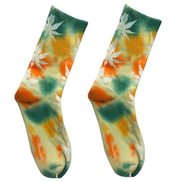 Men Unisex Novelty Colorful Tie-dyeing Skateboard Socks.Cotton Harajuku Hiphop Socks Sox Ethnic Couple Long Sock Meias