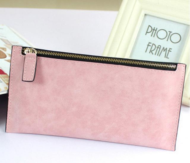 2019 Designer Zipper Women Leather Slim Long Wallet Female Purse Clutch Thin Wristlet Phone Coin Credit Card Holder Solid