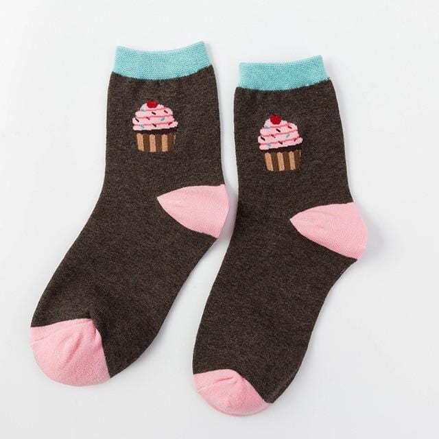 Frauen Socken lustige süße Cartoon Früchte Banane Avocado Zitrone Ei Keks Donuts Essen glücklich japanische Harajuku Skateboard Socken