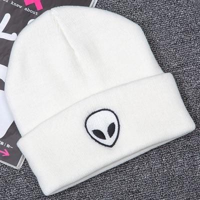 Offre spéciale broderie Alien chapeau hiver hommes et femmes manchette chapeaux doux solide bonnets Hip Hop unisexe chaud tricoté casquettes Gorros De Lana