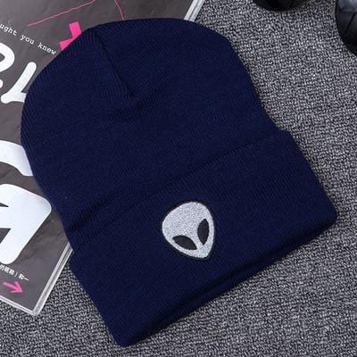 Offre spéciale broderie Alien chapeau hiver hommes et femmes manchette chapeaux doux solide bonnets Hip Hop unisexe chaud tricoté casquettes Gorros De Lana