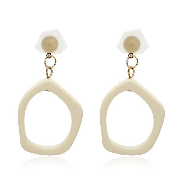 Boucles d'oreilles en acrylique pour femmes, grande déclaration, en résine, ovale, carrée, géométrique, goutte d'eau, bohème, bijoux cadeau, 2019