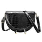 Crocodile Pattern Crossbody Bags for Women Half Round Messenger Bag Pu Leather Luxury Handbags Women Bags Designer Shoulder Bag