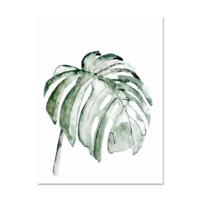 ART ZONE Tropical Plant Leaves Canvas Art Print Poster Nordic Green Plant Wall Pictures Kids Room Large Painting No Frame