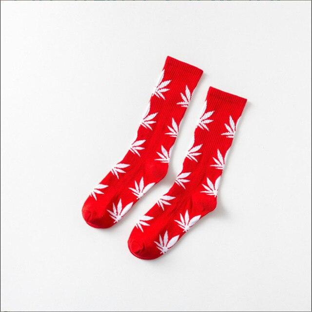 Moda Mulaya Funny Socks Women Comfortable High Quality Cotton Happy Hemp Leaf Maple Casual Long Weed Crew Sock Dress Harajuku