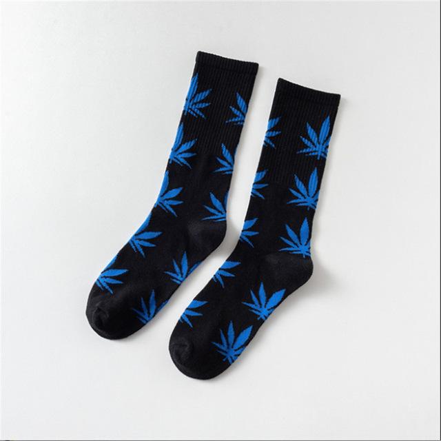 Moda Mulaya Funny Socks Women Comfortable High Quality Cotton Happy Hemp Leaf Maple Casual Long Weed Crew Sock Dress Harajuku