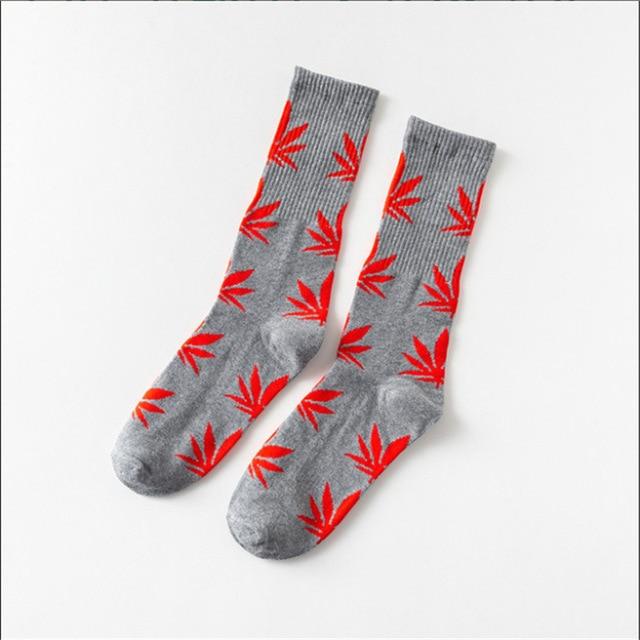 Moda Mulaya Funny Socks Women Comfortable High Quality Cotton Happy Hemp Leaf Maple Casual Long Weed Crew Sock Dress Harajuku