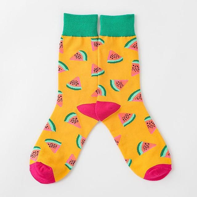 Harajuku – chaussettes joyeuses en coton peigné pour hommes, robe décontractée, chaussettes de mariage, nouveauté colorée, chaussettes de skateboard, motif de collation