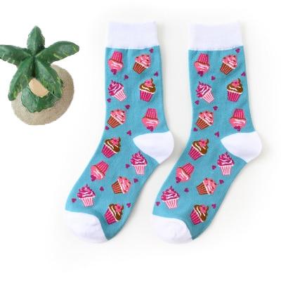 Frauen glücklich lustige Socken mit Druck Kunst süße warme Wintersocken mit Avocado Sushi Essen Baumwolle Mode Harajuku Unisex Socke 1 Paar