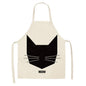 1Pcs Kitchen Apron Cute Cartoon Cat Printed Sleeveless Cotton Linen Aprons for Men Women Home Cleaning Tools 53*65cm WQ0029