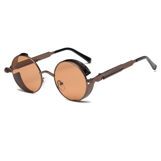 Metal Round Steampunk Sunglasses Men Women Fashion Glasses Brand Designer Retro Frame Vintage Sunglasses High Quality UV400