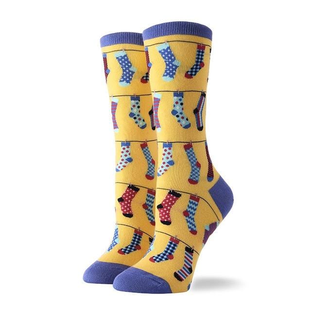 Hot Sale Colorful Women's Cotton Crew Socks Funny Banana Cat Animal Pattern Creative Ladies Novelty Socks For Gifts