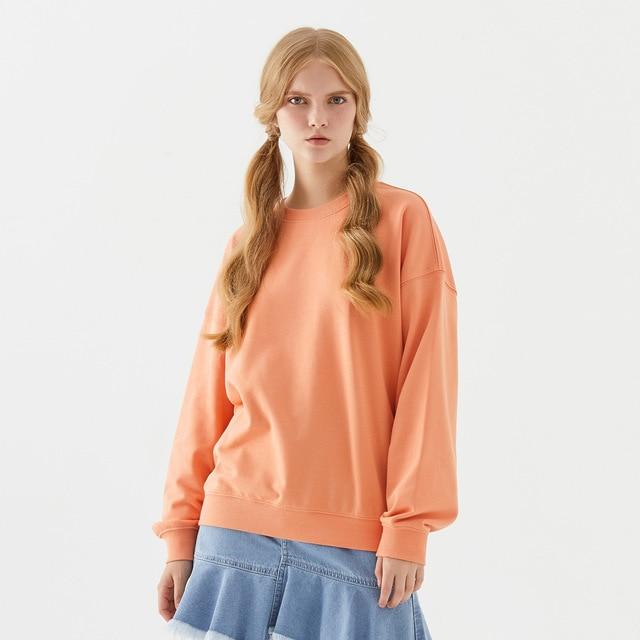 Metersbonwe basique sweats à capuche pour femmes Streetwear femme automne couleur unie sweat à capuche décontracté sweat 2019 nouveau Hip Pop hauts