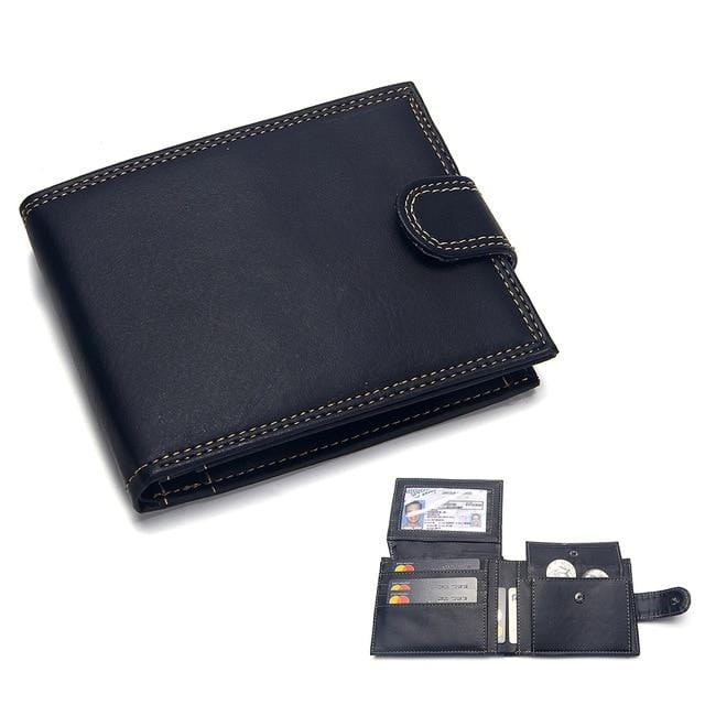 Casual Men's Wallets Leather Solid Luxury Wallet Men Pu Leather Slim Bifold Short Purses Credit Card Holder Business Male Purse