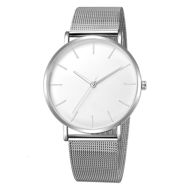 Montre de luxe hommes maille Ultra-mince en acier inoxydable Quartz montre-bracelet mâle horloge reloj hombre relogio masculino livraison gratuite