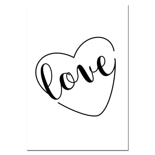 Sketch Wall Art Line Drawing Print Minimalist Simple Fashion Canvas Poster Black White Painting Love Quote Wall Picture Decor