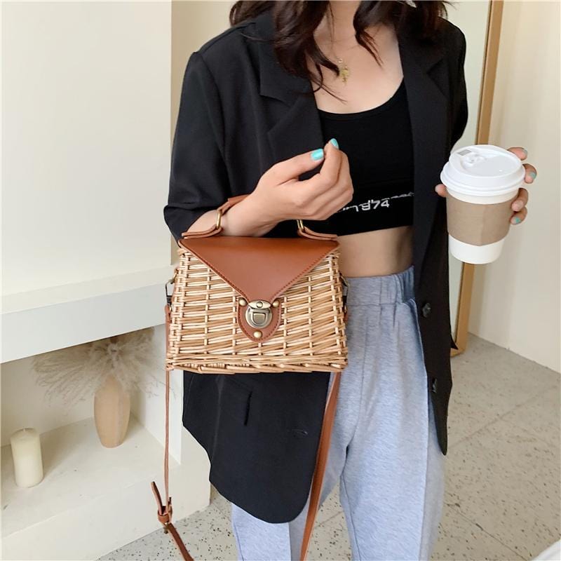 Bohemian Straw Bags For Women 2020 High Quality Rattan Beach Handbags Handmade Kintted Ladies Shoulder Bag Crossbody Bag Female