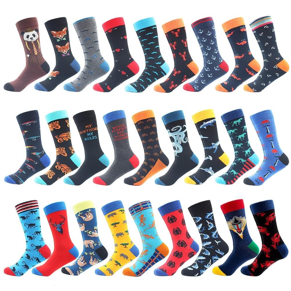 Chaussettes en coton peigné de haute qualité, motif Animal, Tube Long, drôles et heureux pour hommes, nouveauté, équipe de Skateboard, chaussettes folles décontractées