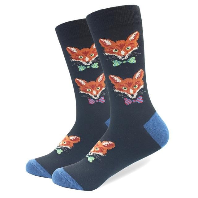 Chaussettes en coton peigné de haute qualité, motif Animal, Tube Long, drôles et heureux pour hommes, nouveauté, équipe de Skateboard, chaussettes folles décontractées