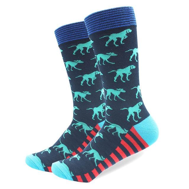 Chaussettes en coton peigné de haute qualité, motif Animal, Tube Long, drôles et heureux pour hommes, nouveauté, équipe de Skateboard, chaussettes folles décontractées