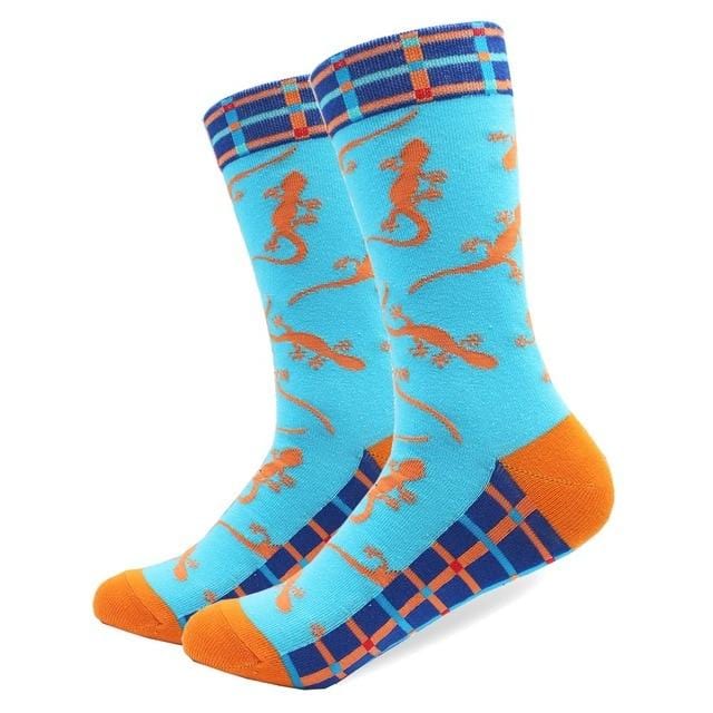 Chaussettes en coton peigné de haute qualité, motif Animal, Tube Long, drôles et heureux pour hommes, nouveauté, équipe de Skateboard, chaussettes folles décontractées