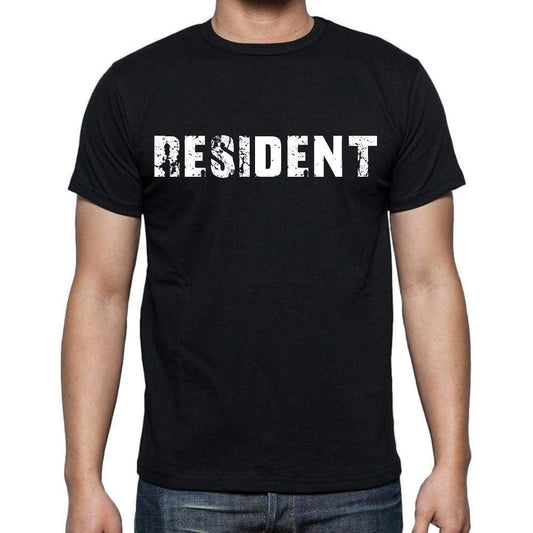 Resident White Letters Mens Short Sleeve Round Neck T-Shirt 00007