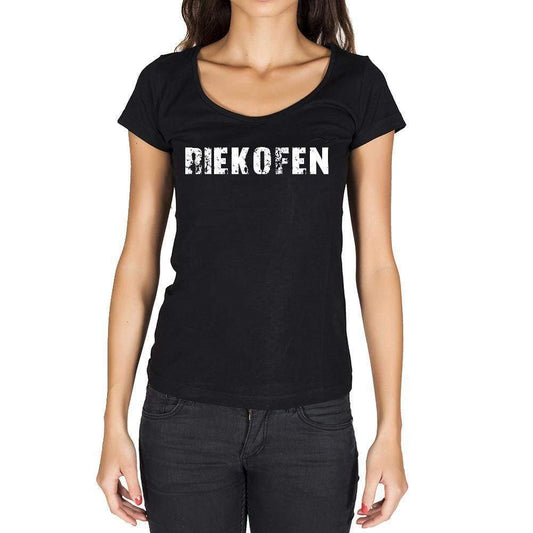 Riekofen German Cities Black Womens Short Sleeve Round Neck T-Shirt 00002 - Casual