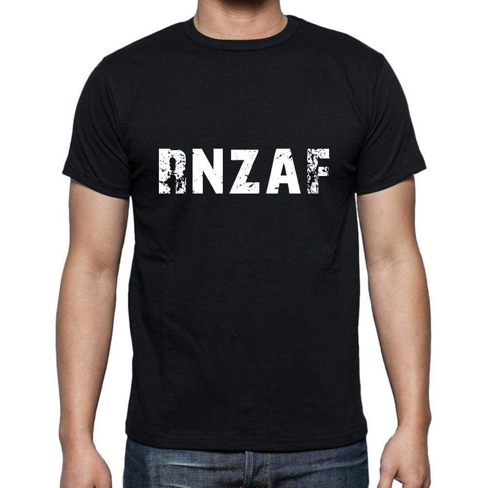 Rnzaf Mens Short Sleeve Round Neck T-Shirt 5 Letters Black Word 00006 - Casual