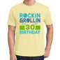 Rockin&rollin 30 Yellow Mens Short Sleeve Round Neck T-Shirt 00278 - Yellow / S - Casual