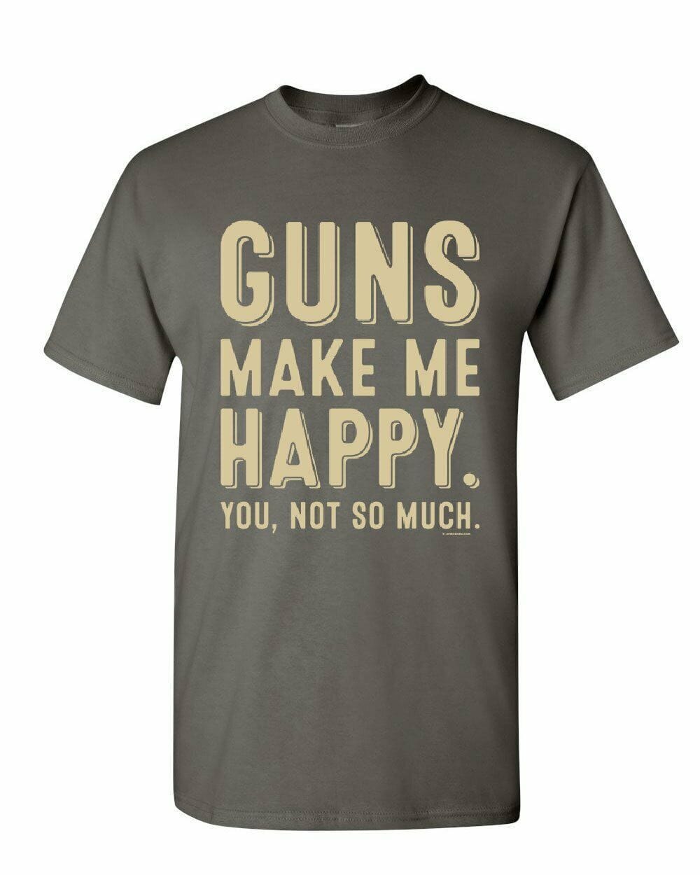 Graphic Men's T-Shirt Guns Make Me Happy Tee Gun Attitude Gift for Men