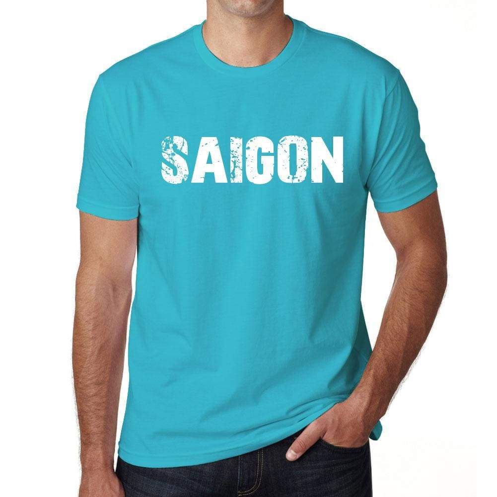 Saigon Mens Short Sleeve Round Neck T-Shirt - Blue / S - Casual