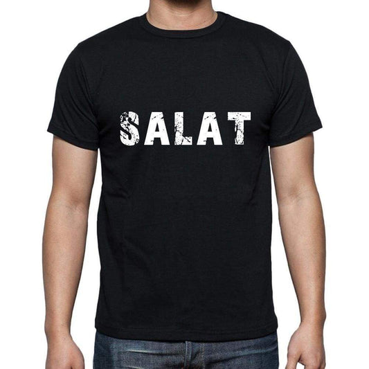 Salat Mens Short Sleeve Round Neck T-Shirt 5 Letters Black Word 00006 - Casual