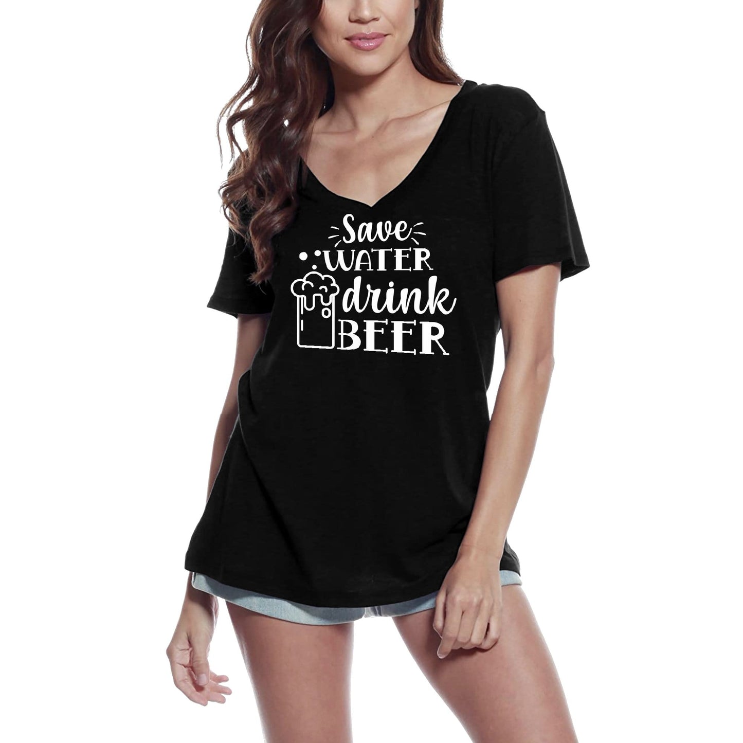 T-Shirt femme ULTRABASIC économiser de l'eau boisson bière-T-Shirt drôle à manches courtes