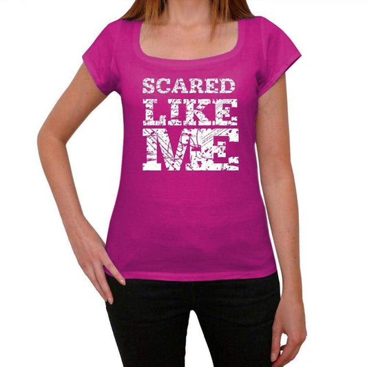 Scared Like Me Pink Womens Short Sleeve Round Neck T-Shirt - Pink / Xs - Casual