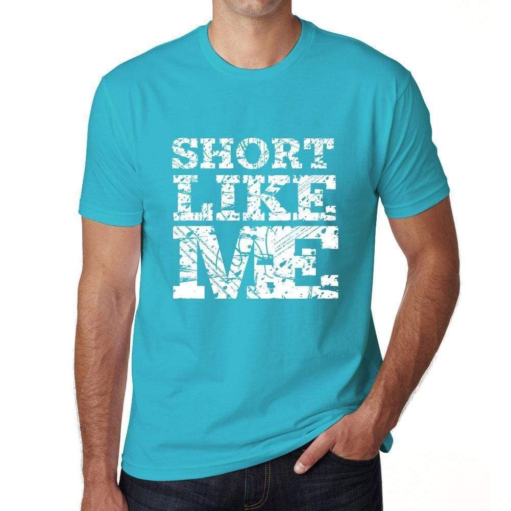 Short Like Me Blue Mens Short Sleeve Round Neck T-Shirt - Blue / S - Casual