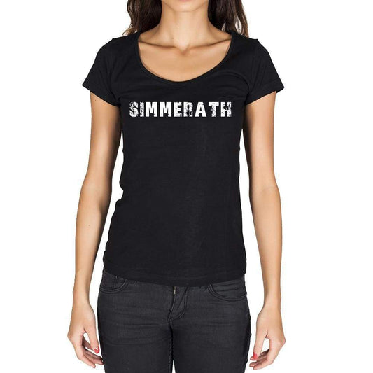 Simmerath German Cities Black Womens Short Sleeve Round Neck T-Shirt 00002 - Casual