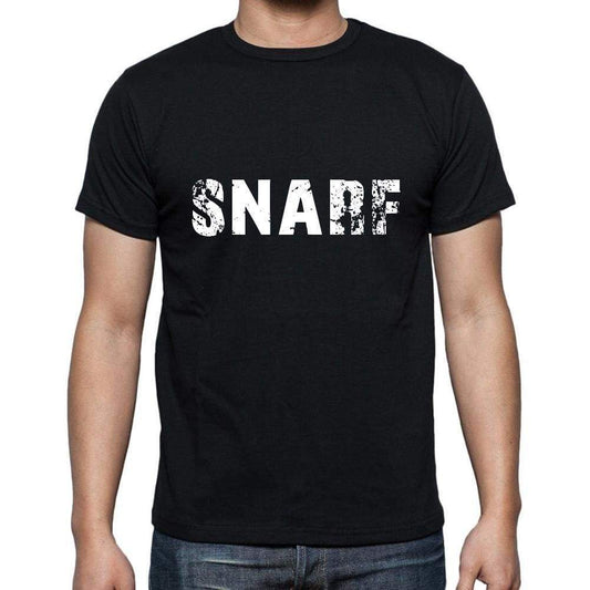 Snarf Mens Short Sleeve Round Neck T-Shirt 5 Letters Black Word 00006 - Casual