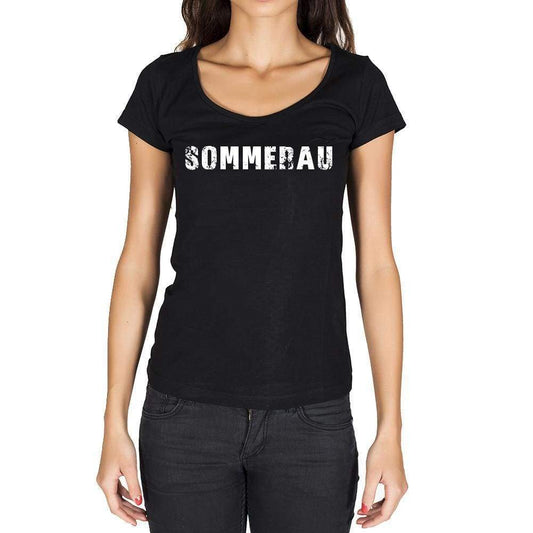 Sommerau German Cities Black Womens Short Sleeve Round Neck T-Shirt 00002 - Casual