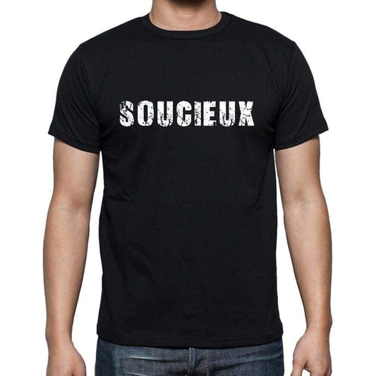 Soucieux French Dictionary Mens Short Sleeve Round Neck T-Shirt 00009 - Casual