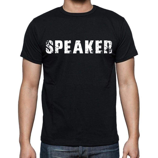 Speaker White Letters Mens Short Sleeve Round Neck T-Shirt 00007