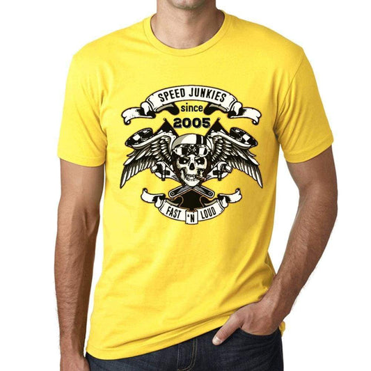 Speed Junkies Since 2005 Mens T-Shirt Yellow Birthday Gift 00465 - Yellow / Xs - Casual