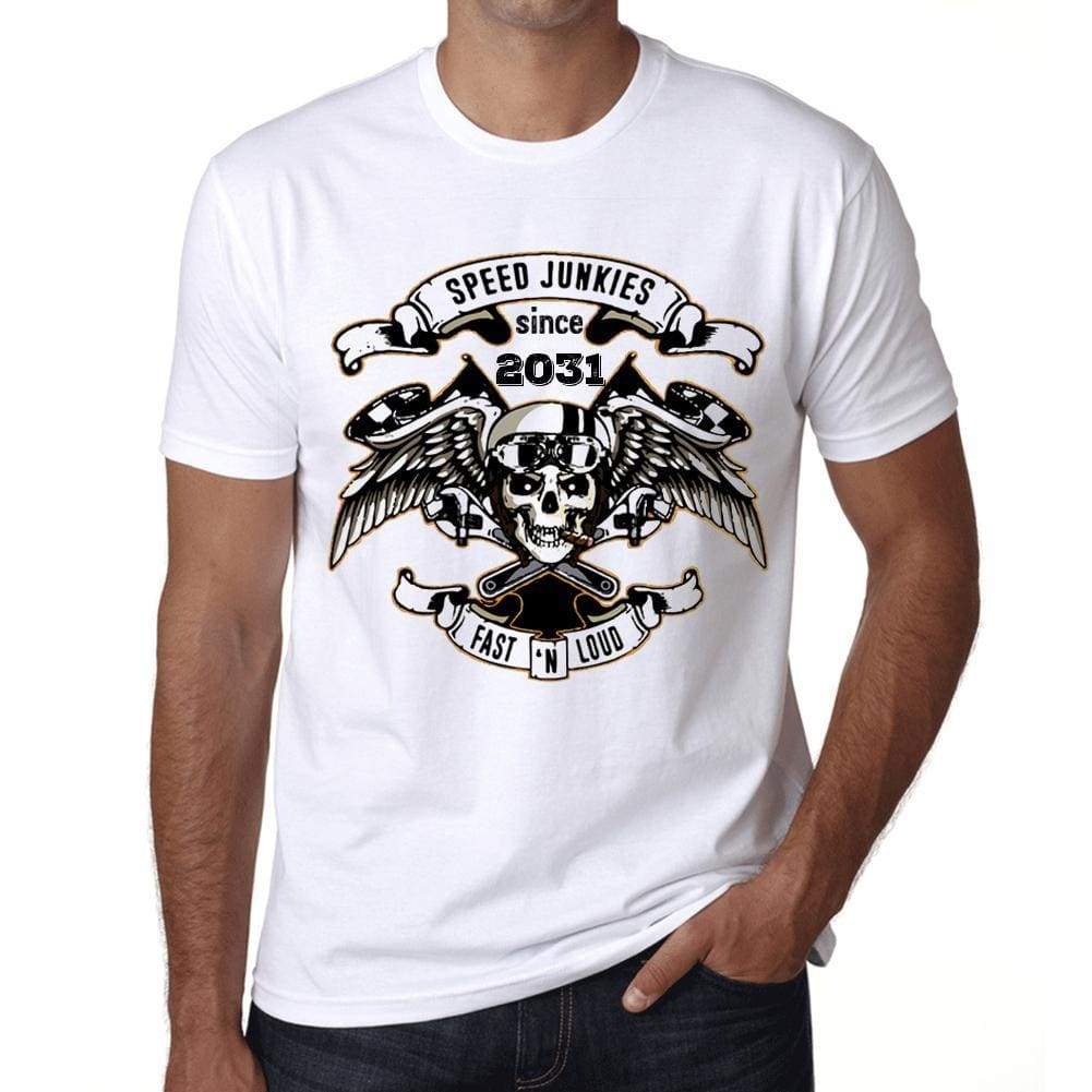 Speed Junkies Since 2031 Mens T-Shirt White Birthday Gift 00461 - White / Xs - Casual