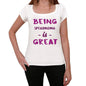Spellbinding Being Great White Womens Short Sleeve Round Neck T-Shirt Gift T-Shirt 00323 - White / Xs - Casual