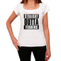 Straight Outta Fishers Womens Short Sleeve Round Neck T-Shirt 00026 - White / Xs - Casual