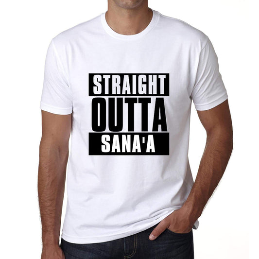 Straight Outta Sanaa Mens Short Sleeve Round Neck T-Shirt 00027 - White / S - Casual