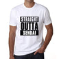 Straight Outta Sendai Mens Short Sleeve Round Neck T-Shirt 00027 - White / S - Casual