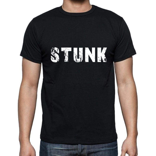 Stunk Mens Short Sleeve Round Neck T-Shirt 5 Letters Black Word 00006 - Casual