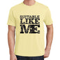 Suitable Like Me Yellow Mens Short Sleeve Round Neck T-Shirt 00294 - Yellow / S - Casual