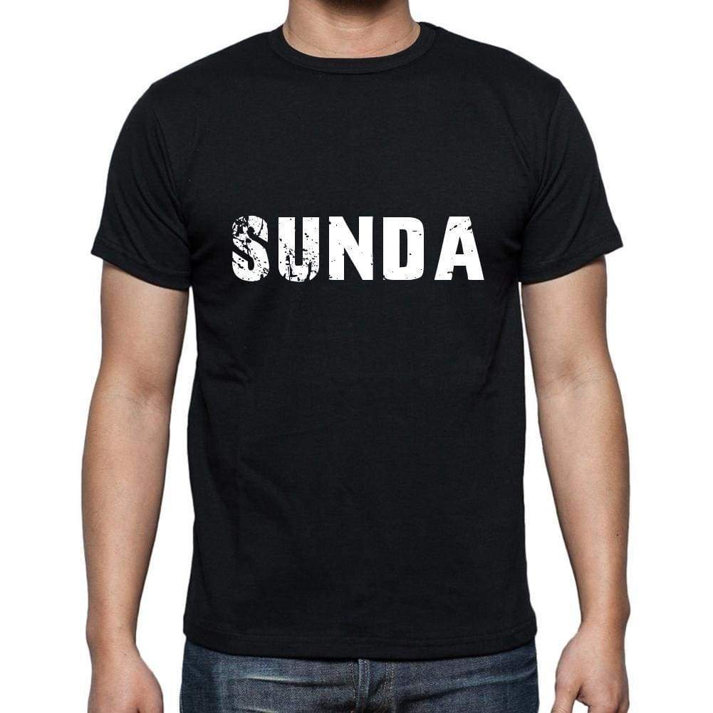 Sunda Mens Short Sleeve Round Neck T-Shirt 5 Letters Black Word 00006 - Casual